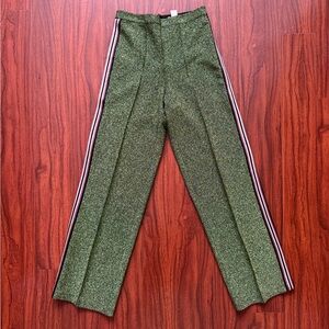 H&M Green Glitter Women's Trousers with Side Stripes